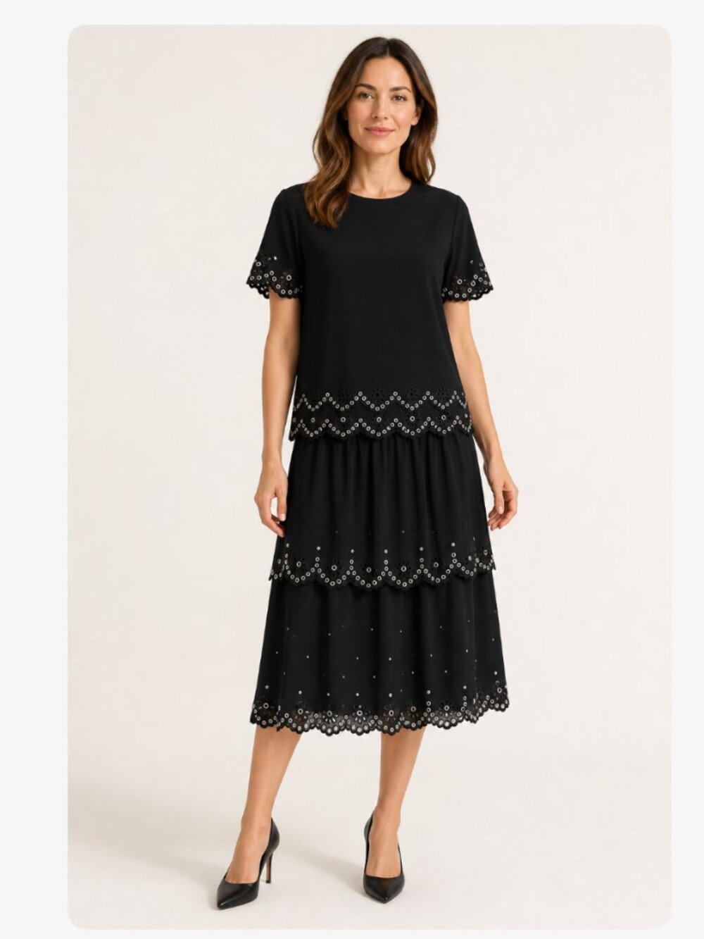 Michael Kors Studded Eyelet Georgette Two-Piece Set